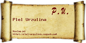 Plel Urzulina névjegykártya